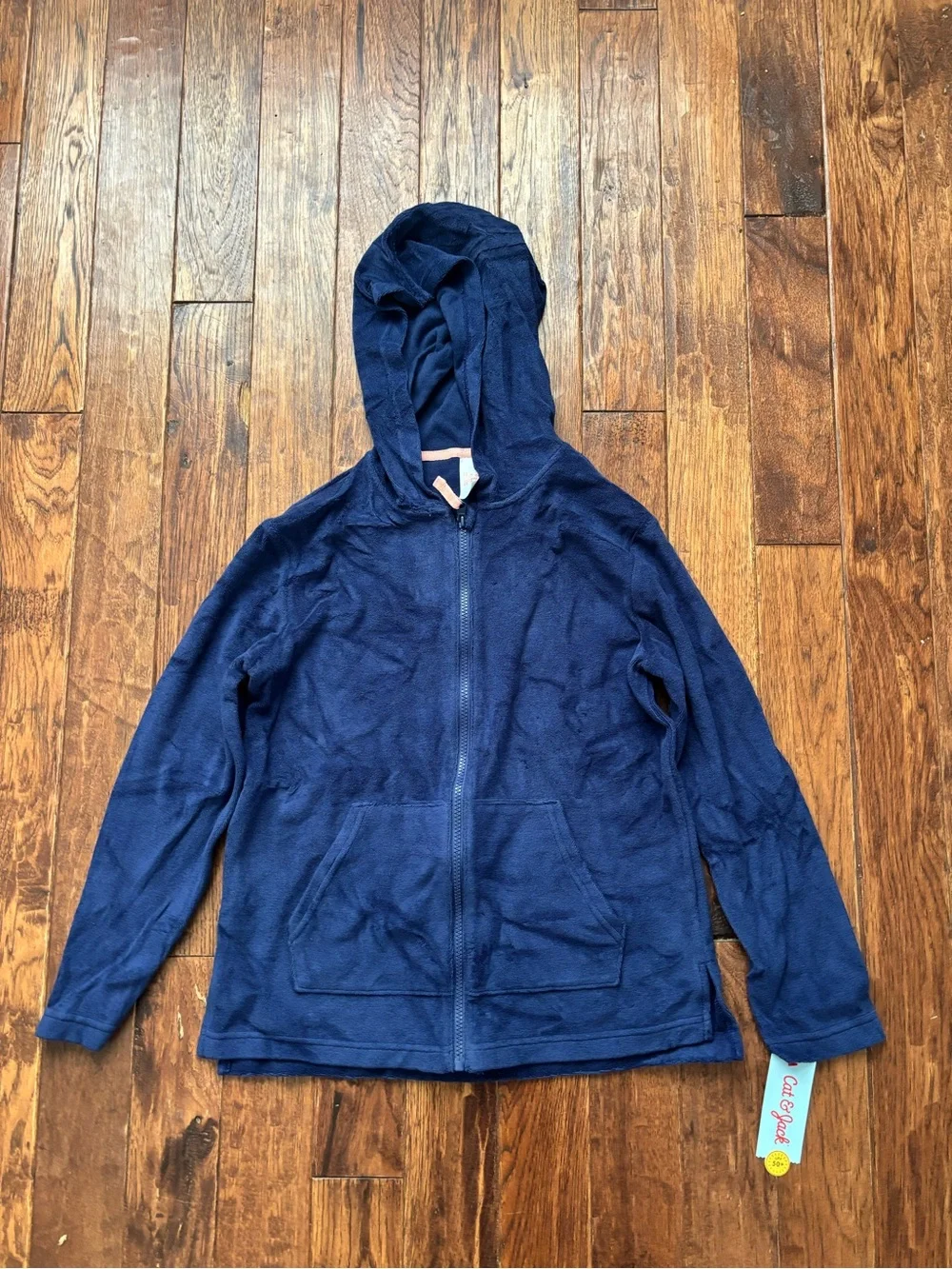 Cat & Jack Girls Navy Blue Fleece Full Zip Hoodie